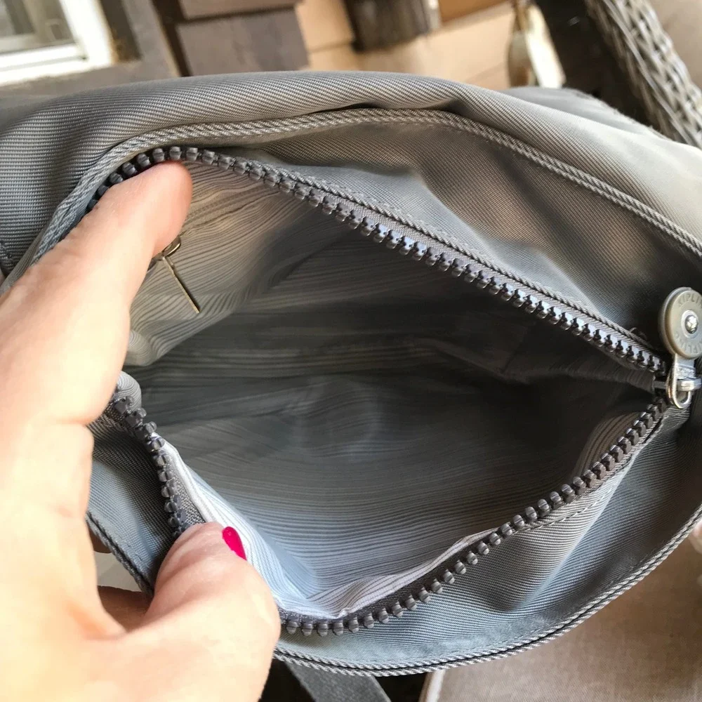 Kipling Grey Nylon Flap Crossbody Bag Small Messenger Shoulder‎ Bag